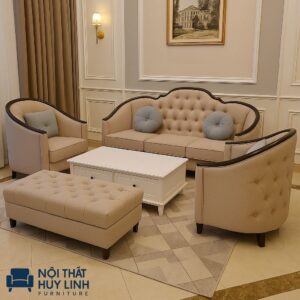 Bộ Ghế Sofa Tân Cổ Điển Bọc Da M247