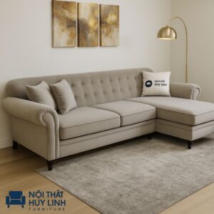 Ghế Sofa Bọc Vải Màu Xám M05