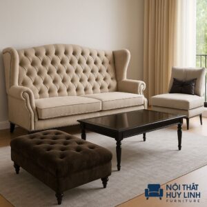 Ghế Sofa Bọc Vải Tân Cổ Điển M10