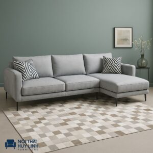 Ghế Sofa Góc Bọc Da Nâu VH35