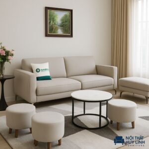 Ghế Sofa Văng Màu Kem M15