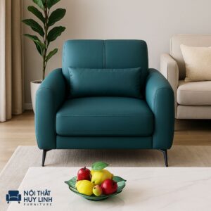 Ghế Sofa Đơn Bọc Da Màu Xanh Teal MS41