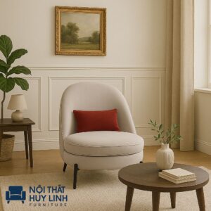 Sofa Đơn Bọc Da Màu Kem M206