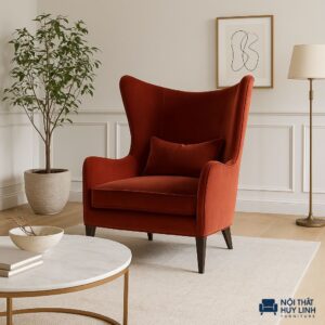Ghế Sofa Đơn Bọc Vải Màu Đỏ M55