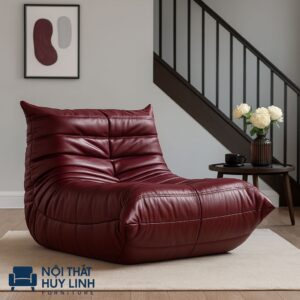Ghế Sofa Bệt Bọc Da Màu Nâu Đỏ M885
