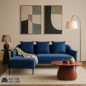 Ghế Sofa Góc Nhỏ Đẹp Màu Xanh M856