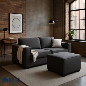 Ghế Sofa Nhỏ Gọn Kèm Đôn Màu Xám Tro M854