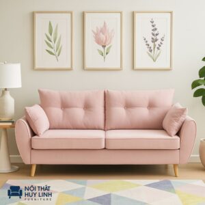 Ghế Sofa Vải Màu Hồng Pastel M860