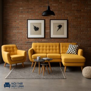 Bộ Sofa Nhỏ Gọn Màu Vàng Chanh M851