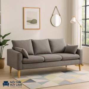 Sofa Nhỏ Gọn Màu Xám Bọc Vải M864
