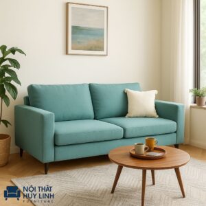 Ghế Sofa Bọc Vải Nỉ Màu Xanh Ngọc M998
