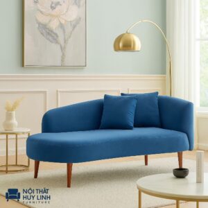Sofa Chaise Lounge Bọc Vải Màu Xanh M843