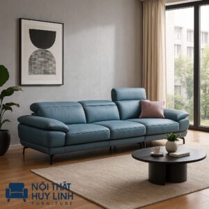 Sofa Văng Bọc Da Màu Xanh Dương SFV06