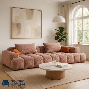 Ghế Sofa Văng Bọc Vải Màu Hồng SFV01