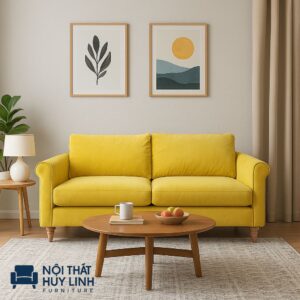 Ghế Sofa Văng Bọc Vải Màu Vàng SFV07