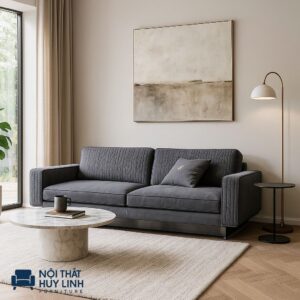Ghế Sofa Văng Bọc Vải Màu Xám SFV03