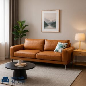 Ghế Sofa Văng Bọc Da Chân Inox SFV04