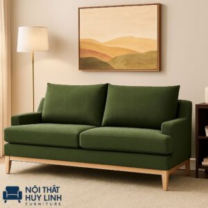 Ghế Sofa Văng Bọc Vải Màu Rêu M991