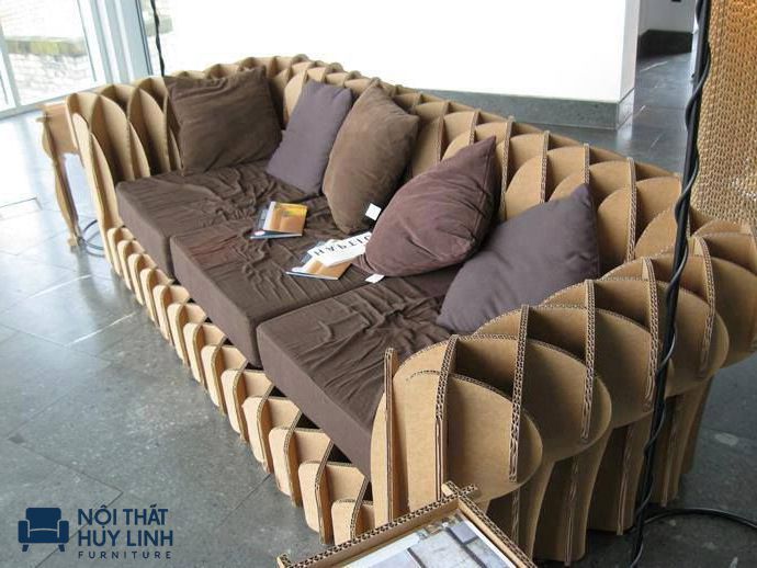 Sofa bằng bìa cát tông có thể dùng ở đâu?
