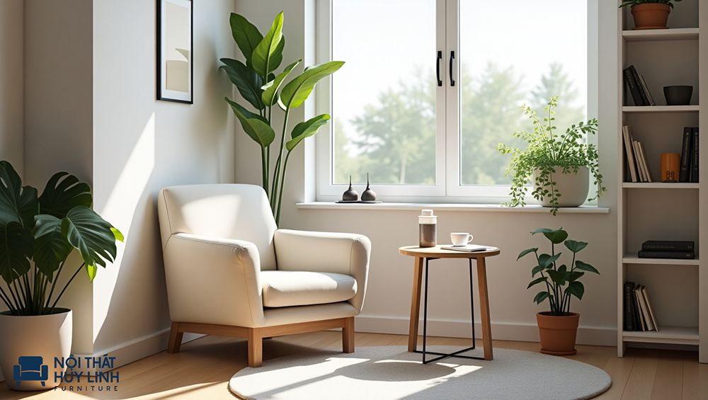 Ghế sofa đơn nhỏ gọn cho không gian phòng trọ tiện lợi