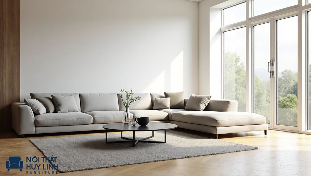 học cách bố trí sofa góc chữ L phù hợp