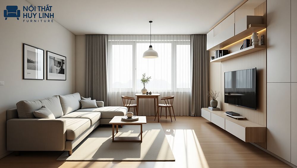 Bố trí sofa góc phù hợp giúp không gian đẹp hơn sang hơn tinh tế hơn