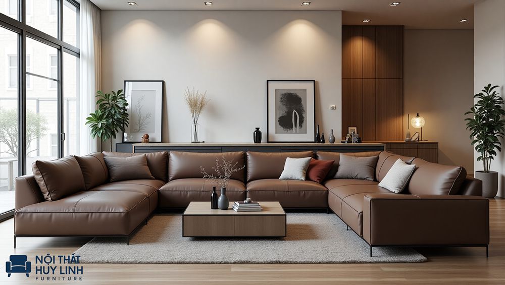 Bề mặt nhẵn mịn không thấm nước giúp việc lau chùi vệ sinh sofa dễ dàng hơn