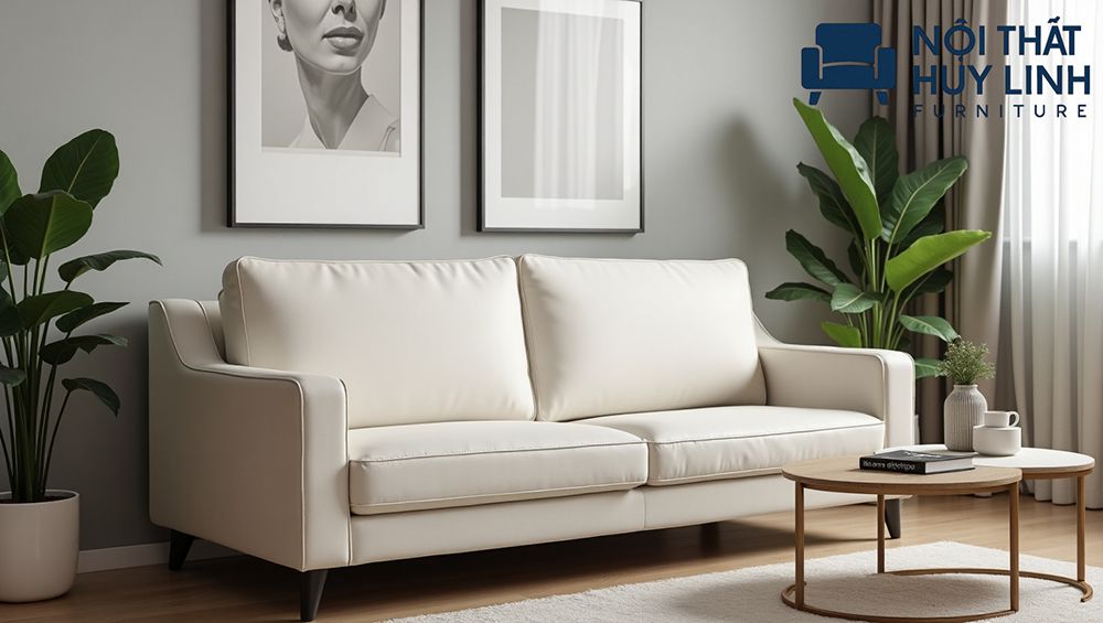Sofa đơn giản phong cách hiện đại dùng chất da microfiber Pisa chất lượng