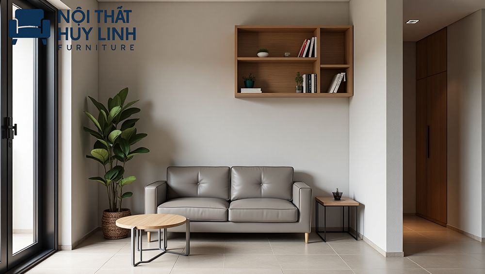 Sofa nhỏ gọn cho các không gian nhỏ cũng có thể sử dụng da microfiber bọc bên ngoài