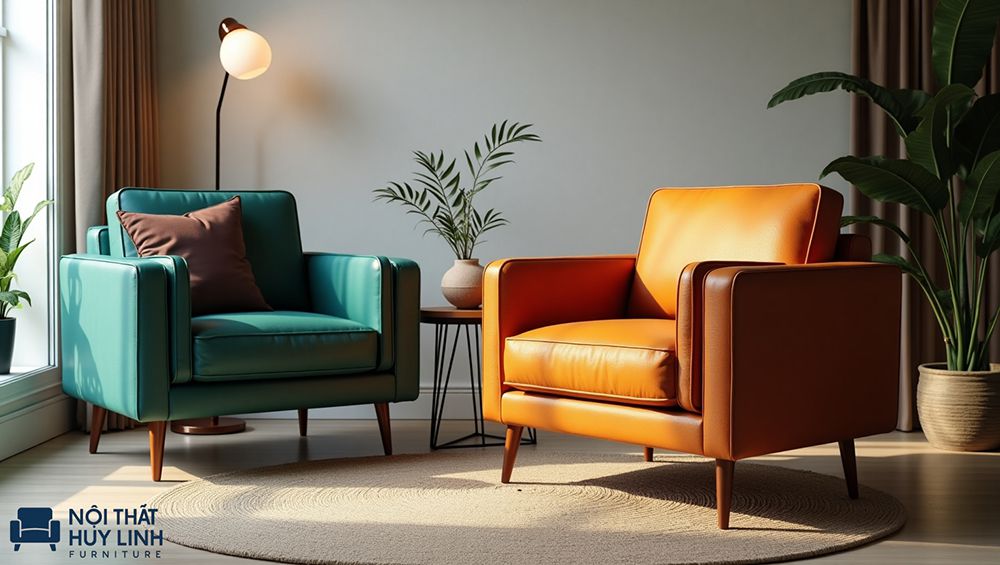 Kiểm tra ngồi thử để đánh giá chất lượng của các mẫu ghế sofa da simili này