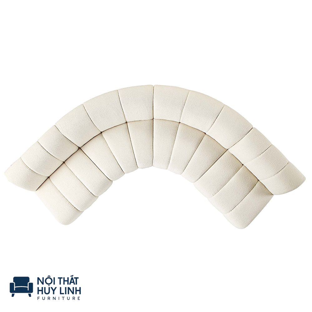 Ghế sofa góc tròn đẹp mắt bọc vải nỉ