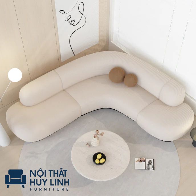 Kiểu dáng nhỏ gọn tinh tế của kiểu dáng bo tròn góc của sofa