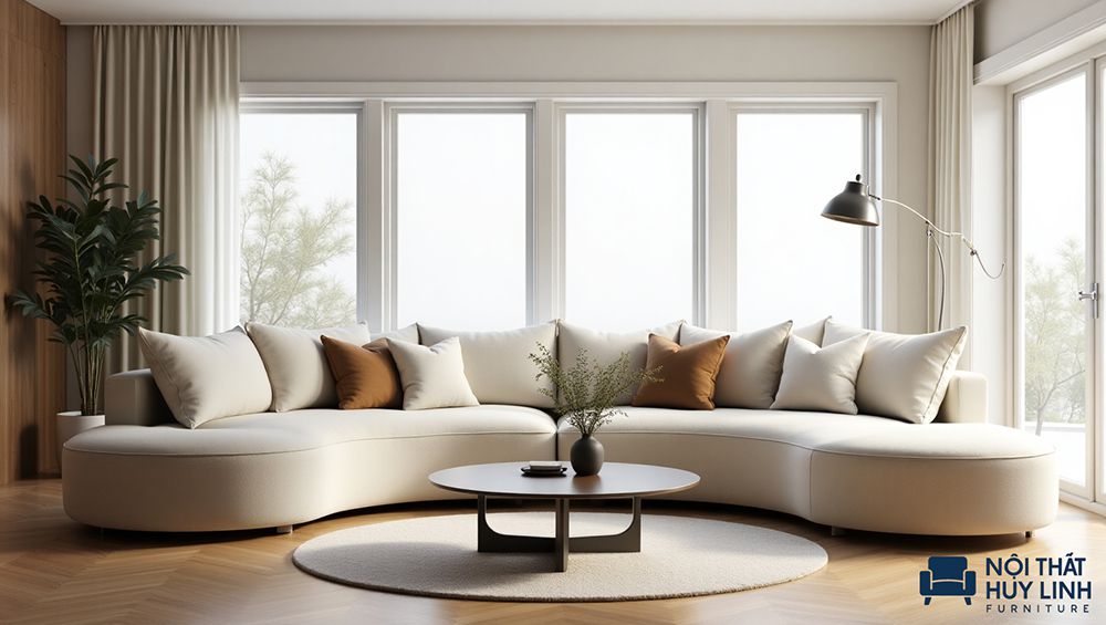 ghế sofa góc tròn đẹp mắt cao cấp kích thước lớn