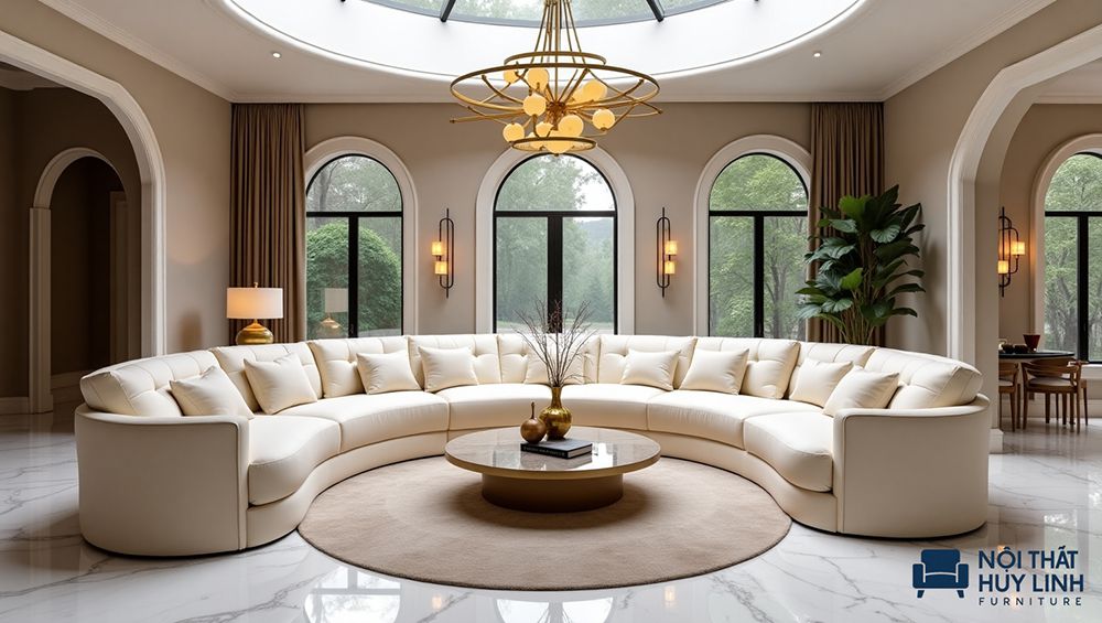 ghế sofa góc tròn đẹp mắt cao cấp kích thước lớn