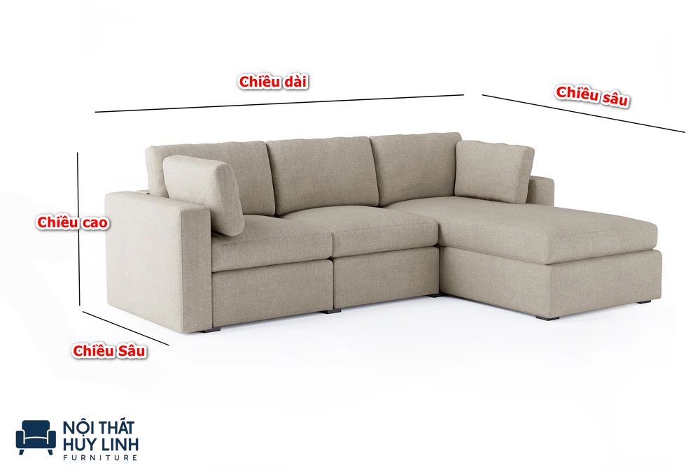 Diện tích và hình dáng phòng khách ảnh hưởng tới kích thước ghế sofa góc