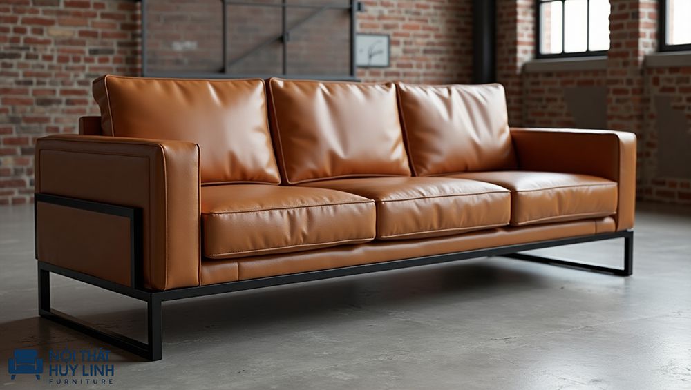 Sofa bọc da công nghiệp chất lượng tốt pvc simili khung sắt