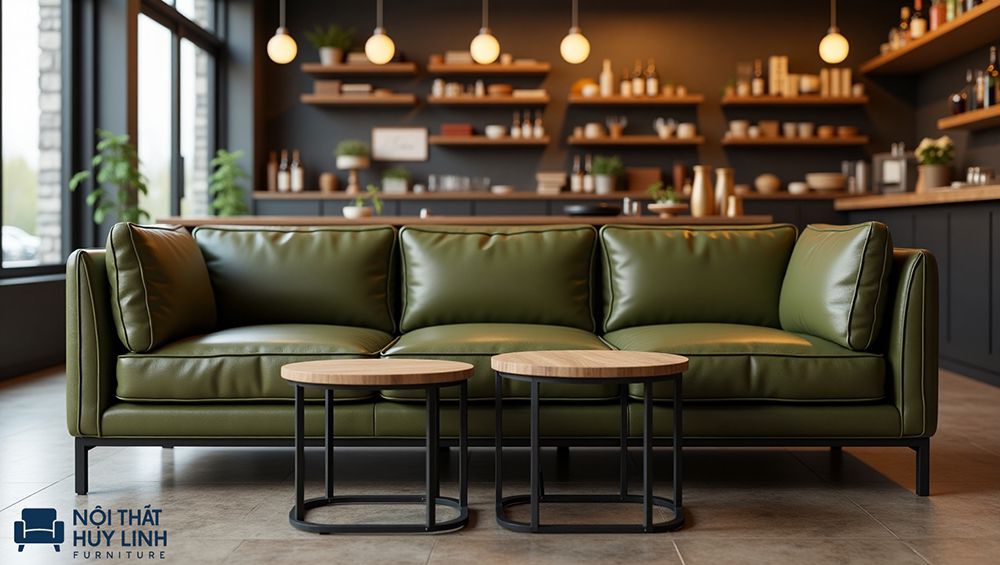 Sofa bọc da công nghiệp chất lượng tốt pvc simili khung sắt